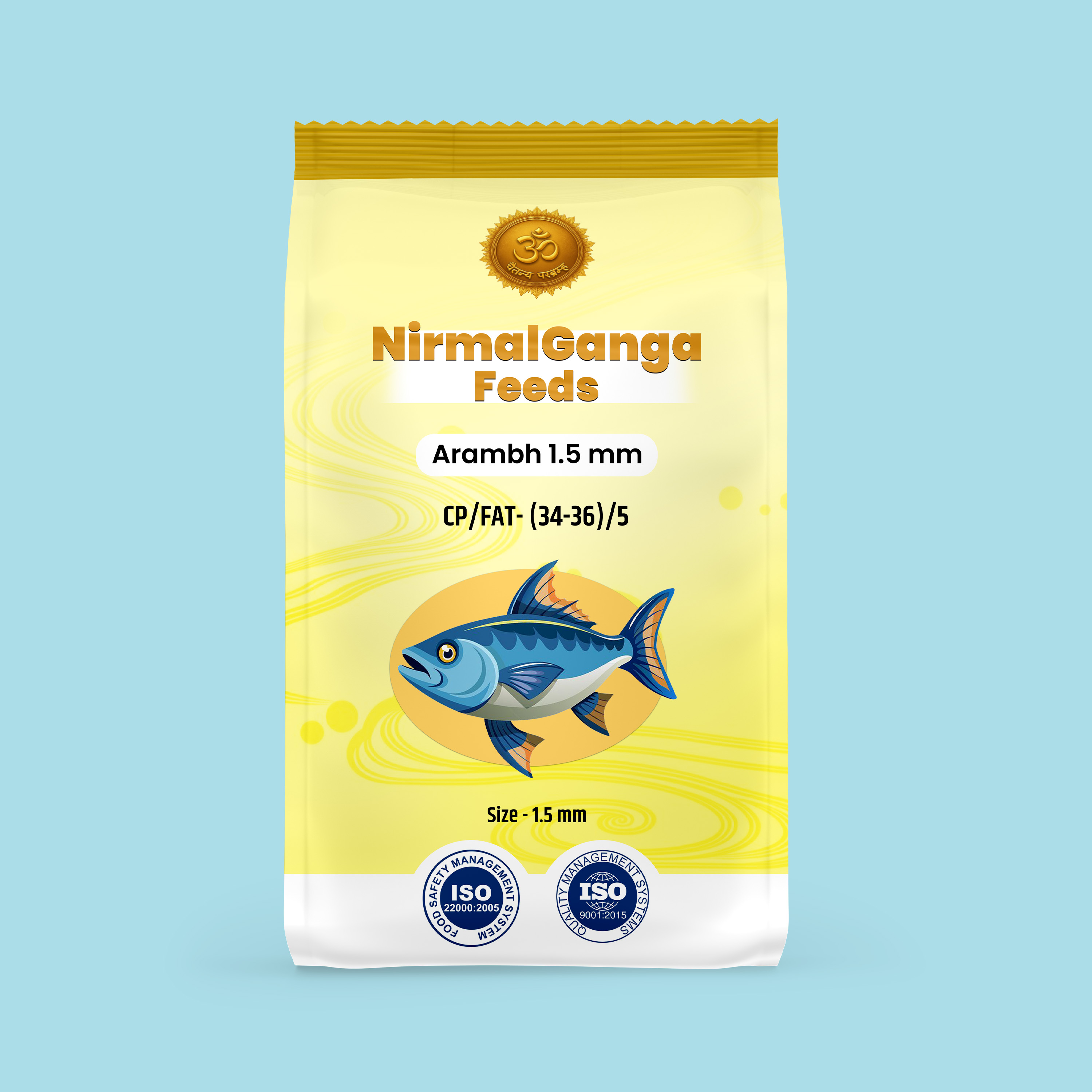 Fish Feed Pellets in hand